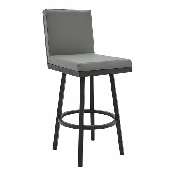 Seatsolutions Rochester Swivel Modern Metal & Grey Faux Leather Bar & Counter Stool SE3327424